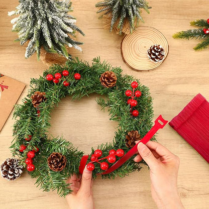 100 Pcs Christmas Garland Ties 12Inch Adjustable Holiday Garland Twist Ties for Holiday Halloween Tree Wreath Party Yard Wall Doorway Reusable Nylon Garden Cable Straps Decoration(Red)