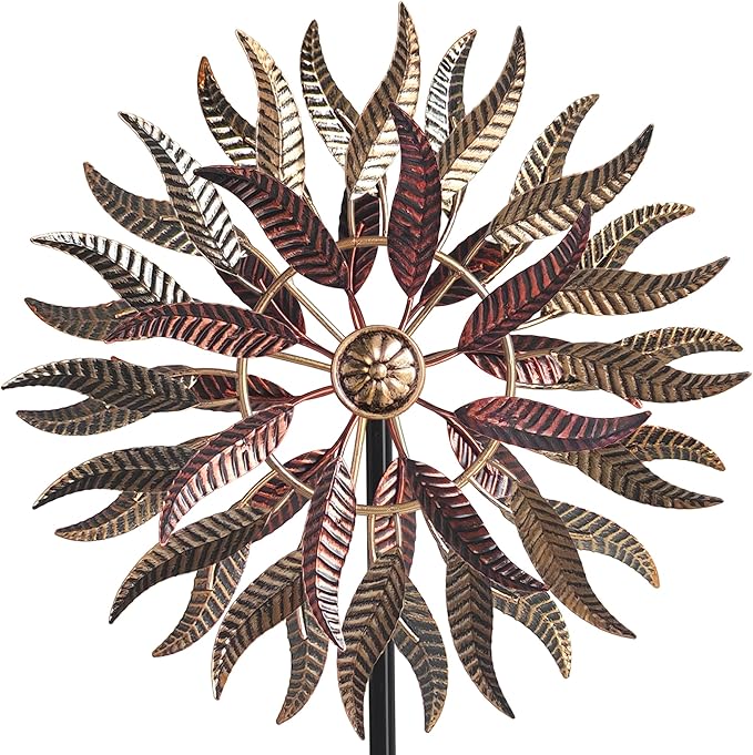 Large Outdoor Metal Wind Spinner,Two-Way Wind Sculptures,360 Degrees Kinetic Wind Spinners Yard Art Decor for Patio, Lawn & Garden 63 * 13.4 Inches