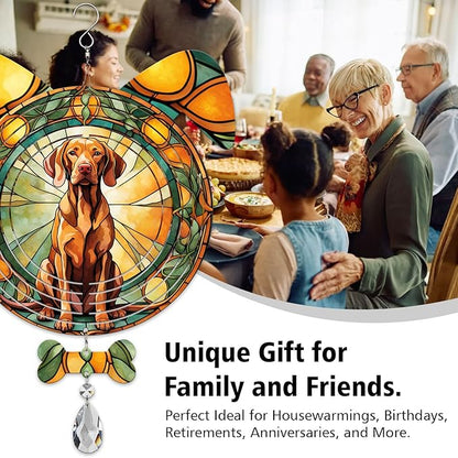 Vizsla Dog Ears Wind Spinner, Vizsla Wind Spinner Hanging for Yard and Garden V02