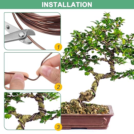 2-Rolls 1mm Bonsai Training Wire, 32.8 Feet Total Anodized Aluminum Bonsai Wires for Bonsai Tree Shaping/Branches Fixing/Trunk Holding/DIY Crafting [16.4ft Each, Black]