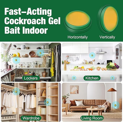 48 Pack Cockroach Gel Bait & Roach Killer Indoor for Home, Powerful Roach Repellent Bait Trap Infestation Solution, Easy to Use Cockroach Deterrent Indoor Outdoor for Kitchen Home RV Corner Pet Safe