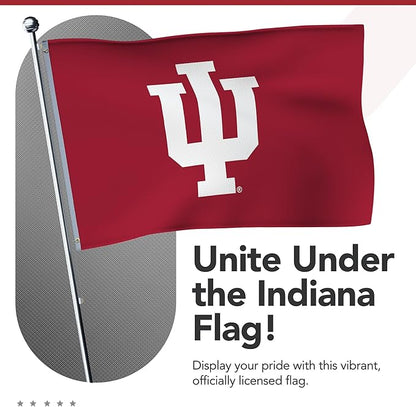 Indiana Hoosiers College Sports Printed Flag - NCAA Licensed - Nylon - School Banner (Red) (4' x 6')