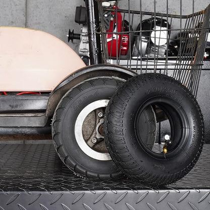 2.80/2.50-4" Tire and Inner Tube Compatible with Utility Cart Dolly Hand Truck Wheelbarrows Trolly Lawn Mowers Garden Carts Trailers Wagons Pressure Washer Air Compressor Cart