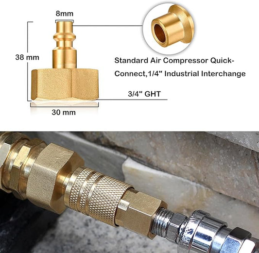 RV vent plug prevent freezing in winter helps drain water from water pipes, suitable for camping RVs, boats, garden hoses, water pipe Blow Out Plug brass quick connector (female)
