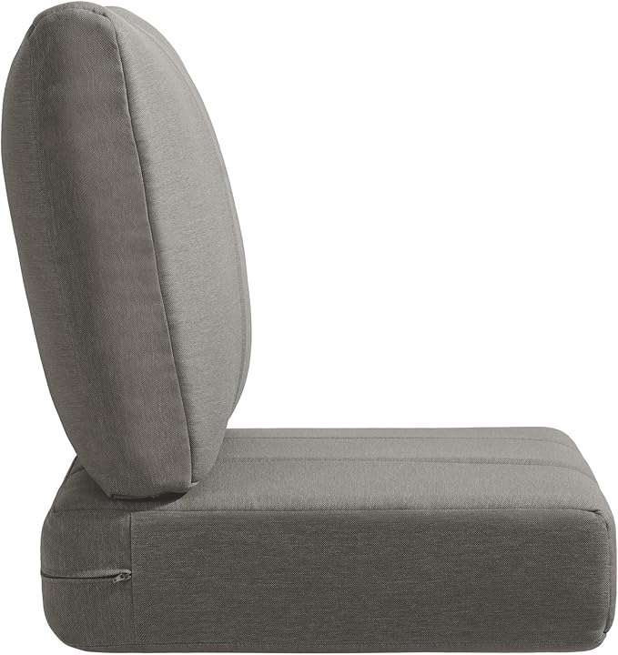 Luxury 24x24x6 Inch Kitty Outdoor Chair Cushions Set of 4 - Heavy Duty Water-Resistant Comfortable Cushion for Patio Dining Gliding Rocking Chairs Loveseat L-Shape Sofa - Grey