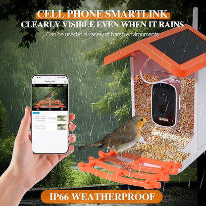 Smart Solar-Powered Bird Feeder with AI Camera - 1080P HD Auto-Capture, Motion Detection & Birds Species Recognition, WiFi Connectivity, for Bird Enthusiasts