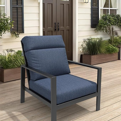 Covers & All Olefin Rectangle High Back Chair Cushion, 420 Denier Supportive Foam Seat and Poly Fill Back Outdoor High Back Chair Cushion, Water and for Patio High Back Chair Cushions