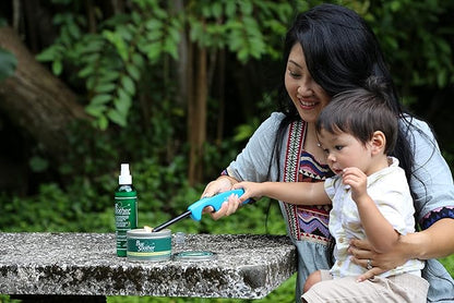 Bug Soother Candle - Natural Insect, Gnat and Mosquito Repellent Candle, 8 oz + 1oz Bottle of Bug Spray Deterrent - Safe for Adults, Kids, Pets, Environment - Made in USA