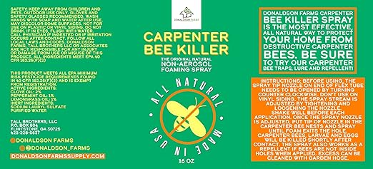All-Natural Foaming Bee Spray Killer Outdoor - Carpenter Insect Bee Spray Killer - Reliable Defense for All Kinds of Insects, 16 oz