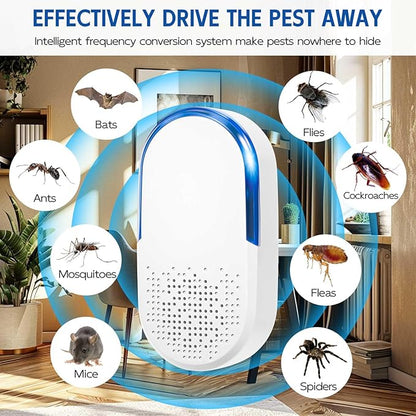 Ultrasonic Pest Repeller Plug in Mouse Rodent Mice Rat Mosquito Spider Roach Repellent Indoor Ultrasound Bug Insect Repellent for Home Basement Attic Garage, Electronic Plug in Pest Control (6)