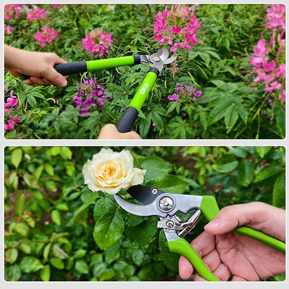 Loppers for Tree Trimmer 15" Branch Cutter Bypass Tree Clippers Rust-Resistant Blade,Tree Loppers Up to 1.5" Diameter Cut Capacity,Pruning Shears with Shock-Absorbing Handle,Gardening Pruners Tools