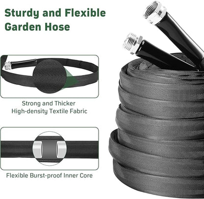 Garden Hose, 50ft Non-Expandable, Lightweight Water Hose, Leakproof & Durable Design, Easy to Store for Gardening, Car Washing, Pet Bathing