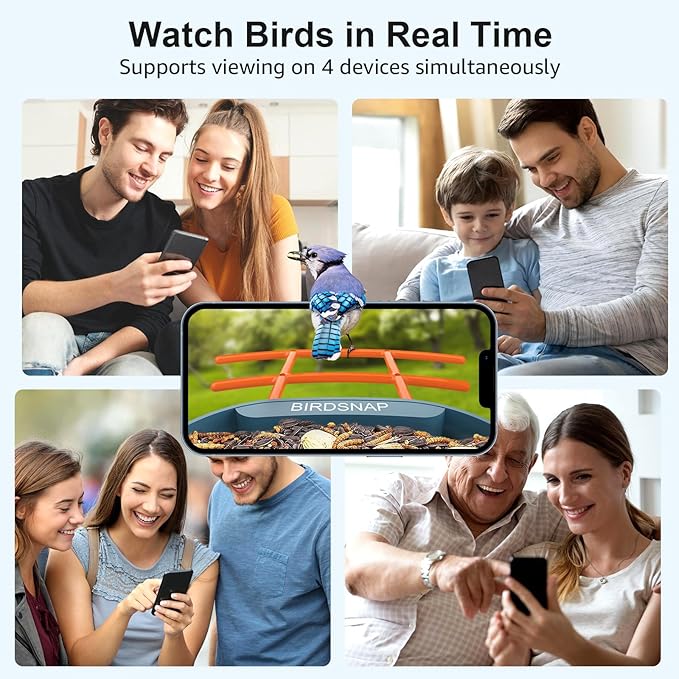 birdsnap® PAV- Bird Feeder with Camera Solar Panel, 2K HD & 64GB Card, AI Identify Bird Species Smart Bird House with Camera, Record Video Live View, Auto Capture, Ideal Gift for Birds Lover