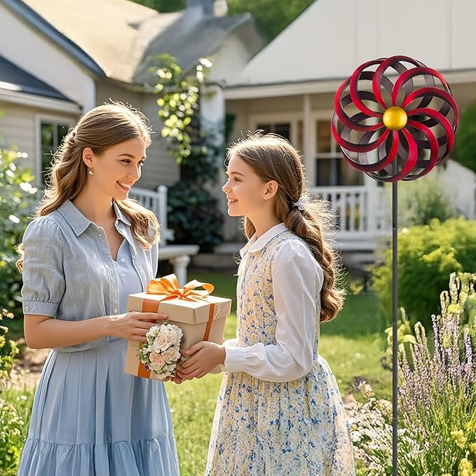 Wind Spinners Outdoor Yard Decorations, 16 Inches Wind Sculpture Metal Garden Art, Windmills for Yard Gardening Gifts for Women Mom Backyard, Patio, Garden Decor