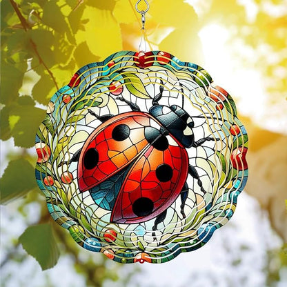 Ladybug Wind Spinner, Ladybug Wind Spinner Hanging for Yard and Garden, Unique Gift Wind Spinner, 3D Hanging Wind Spinner Outdoor