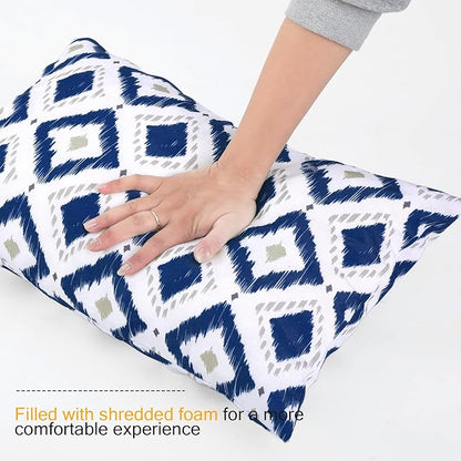 idee-home Outdoor Pillows with Inserts Included, Patio Outside Lumbar Pillows Waterproof Set of 2, 12 x 20 inch