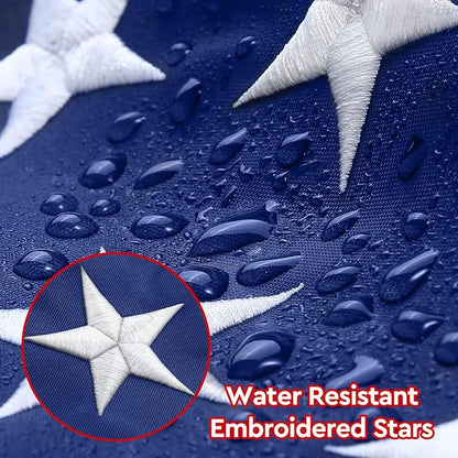 American Flag 3x5 FT Outdoor -USA Heavy Duty Nylon US Flags Long Lasting US Flag with Embroidered Stars, Sewn Stripes & Brass Grommets Water-Resistant Perfect for Outdoor Use All Weather USA Flag