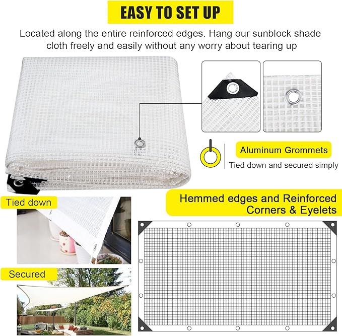 Clear Greenhouse Heavy Duty tarp 14 Mil Clear Waterproof Cover,UV Resistant Poly Tarp with Grommets 8x10ft Superior Strength,for Gardening, Farming, Nursery, Garden