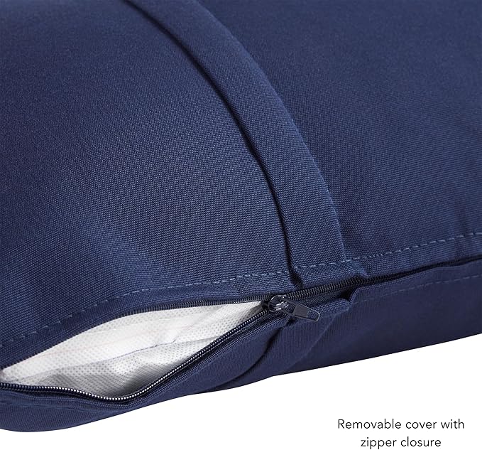 Greendale Home Fashions Sunbrella 20" Square Outdoor Throw Pillow with Removable Cover (Set of 2), Canvas Navy