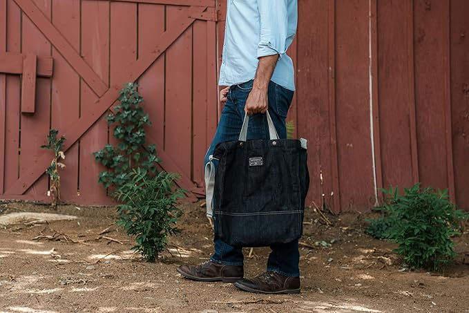 Barebones Neelum Large Waxed Canvas Tote Bags - Heavy Duty Canvas Bag and Reusable Grocery Bag