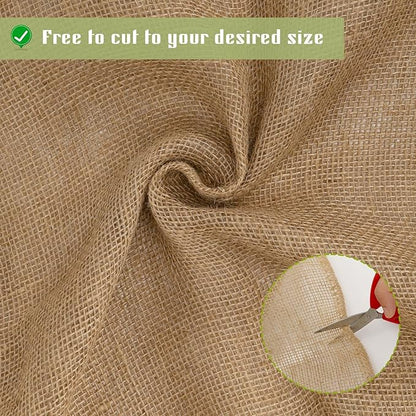 Svepndic 40in x 9ft Multipurpose Natural Burlap Fabrics Tree Wraps Rolls Tree Trunk Protectors,Gardening Burlap Rolls for Decorations, Weddings,Landscaping,Home