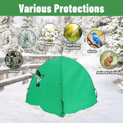 2 Pack Winter Plant Covers Freeze Protection, Shrub Covers Warm Plant Tents for Winter, Frost Protection for Outdoor Plants from Freezing Animals Eating (22" x 22" x 22")