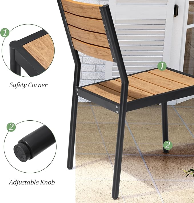 Pellebant 13 Piece Patio Table and Chairs Set for 12, Aluminum Outdoor Dining Set with Umbrella Hole, Stackable Dining Chairs & 114" Dining Table, Brown