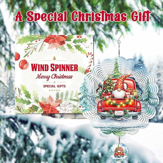 Wind Sculptures 3D Stainless Steel Christmas Decoration Garden Decoration Indoor Outdoor Hanging Ornament Worth Gift 12inch Santa Claus Metal Wind Sculptures