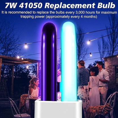 Qualirey 4 Pack 41050 7W Replacement Bulb, Upgraded 2 Color Mosquito & Insect Trap Bulb, Compatible with Dynatrap DT1050 DT1100 DT1250, 5000H Life, 360 Beam Angle
