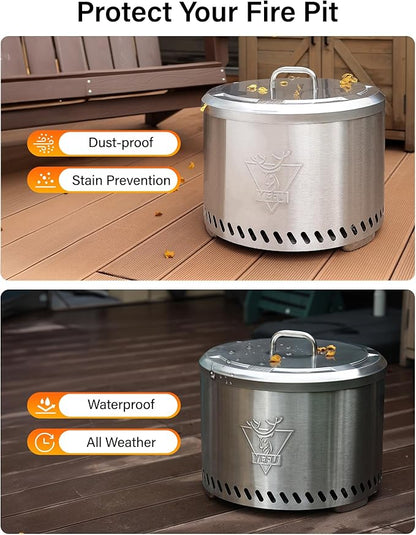 YEFU Fire Pit Lid for Solo Stove Bonfire 19.5 Inch, Portable 304 Stainless Steel Cover Accessory for 19" Outdoor Firepit, Waterproof Anti-Dust and All-Weather Resistant
