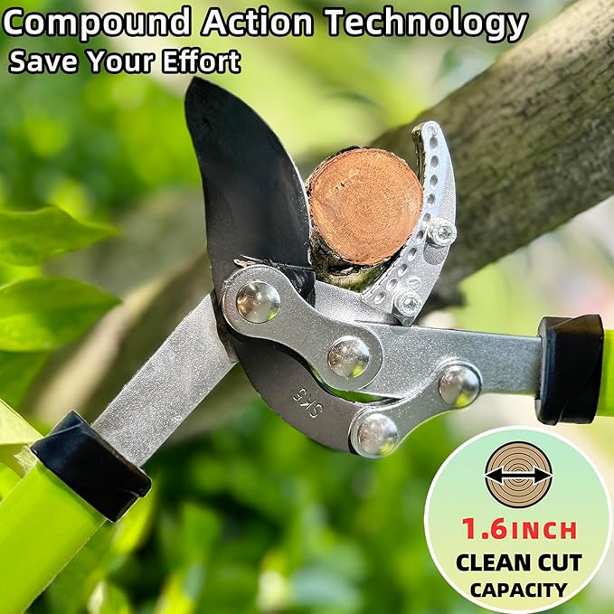 Loppers Hedge Clippers Garden Shears, 3PCS Yard Tools Combo Set Tree, Shrub & Bush Care Kit for Lawn Garden, Branch Cutter with Compound Action Tree Trimmer & Trimming Borders