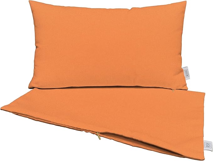 RSH DECOR: Sunbrella Pillow Covers Set of 2 | Covers Only - 20" x 12" | Outdoor Lumbar Pillow Covers Crafted with Sunbrella Performance Fabric | Canvas Tuscan