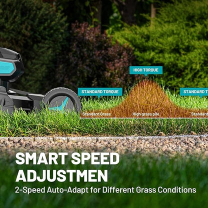 2 * 20V 21 inch Self-Propelled Lawn Mower Cordless, 3-in-1 Brushless Electric Lawn Mower with 6-Position Cutting Height Adjustment, 2 * 8.0Ah Battery & Dual Charger Included