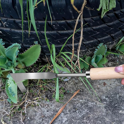 3 Pack Stainless Steel Weeder Puller Tool,Patio Crack Weeder for Cracks,Pavers,Driveways,Moss Removal,Crevice Weeding Digger Tool,Uprooting Weeding Tool for Planting,Weeding