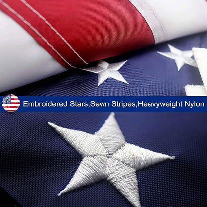 2.5X4 American Flag for Outside, Best Embroidered Stars And Sewn Stripes, 210D Heavy Duty Polyester, Suitable For Outdoor High Winds Areas (American flag 2.5x4 FT)