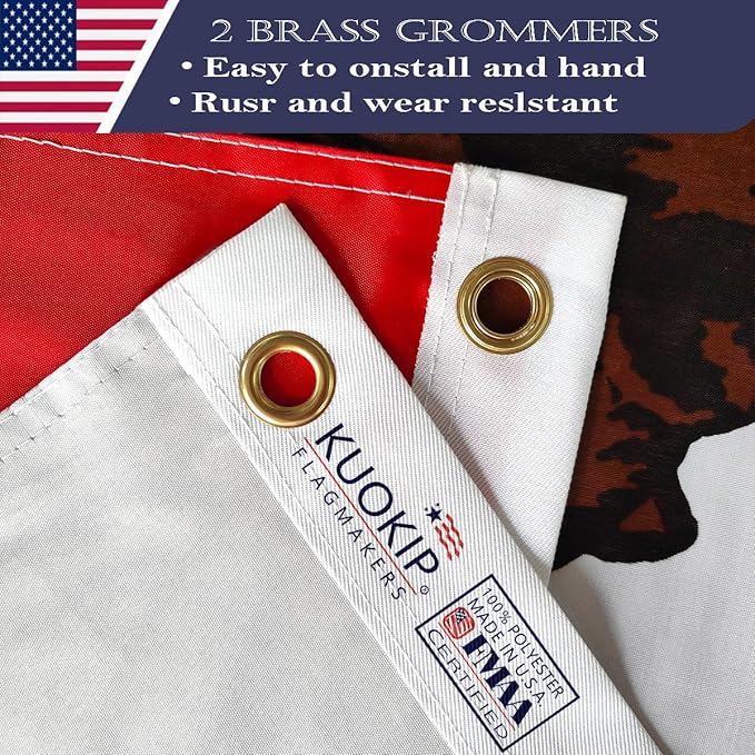 Double Sided Californian State Flag 3x5 Made in USA Outdoor Heavy Duty 3 Ply Nylon Californian Flags with White Starting Tape and 2 Brass Grommets