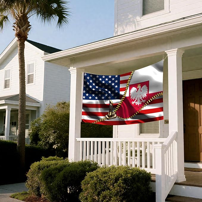 Vintage American America Usa Poland Poles Flags For Outside Yard 3x5 Ft Double Sided Printed 100d Polyester Lightweight Garden Welcome Outdoor Banner Brass Grommets