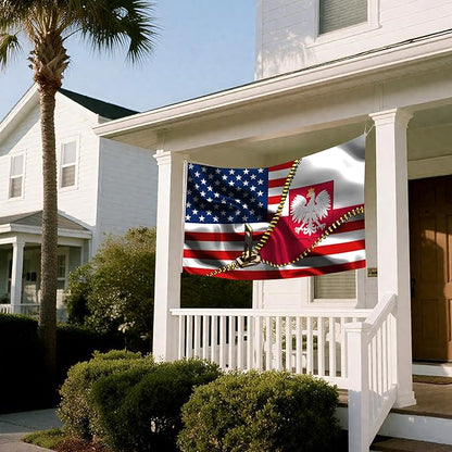 Vintage American America Usa Poland Poles Flags For Outside Yard 3x5 Ft Double Sided Printed 100d Polyester Lightweight Garden Welcome Outdoor Banner Brass Grommets