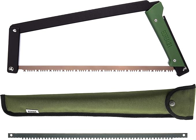 AGAWA - BOREAL21 Tripper Kit - Includes 21" Folding Saw, Nylon Carrying Case, 21" All-Purpose & 21" Aggressive Blade - For Camping, Hiking & Survival Gear (Black Frame/Green Handle)