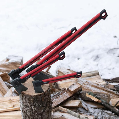INTERTOOL Wood Splitting Axe for Firewood Logs 28” - Maul Ax Splits Medium to Large Rounds with Composite Shock Absorbing Non-Slip Handle - Carry Sheath - HT08-0298