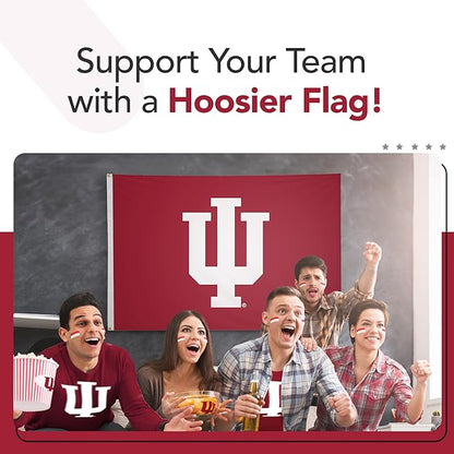 Indiana Hoosiers College Sports Printed Flag - NCAA Licensed - Nylon - School Banner (Red) (5' x 8')