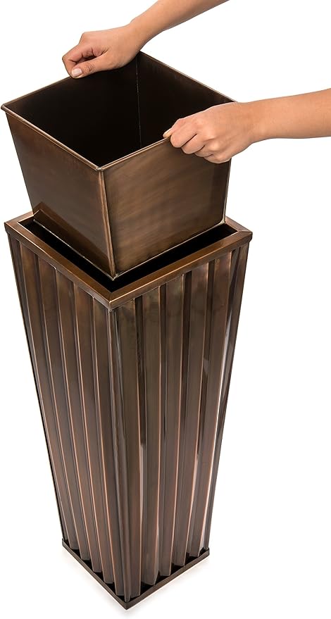 H Potter Tall Outdoor Planter or Indoor Flower Pots Large with Drip Tray