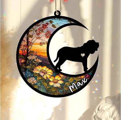 Personalized Dog Memorial, Custom Name Spanish Mastiff Dog Christmas Ornament with Name, Custom Breeds, Pet Loss Light Catcher, Gifts for Lovers Loss of Pet Sympathy on Mothers Day Christmas