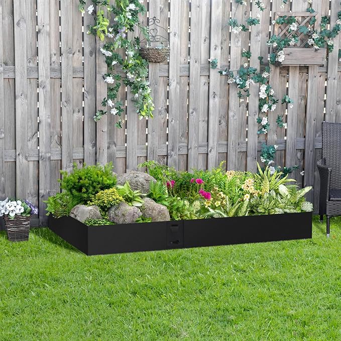 Metal Landscape Edging 42 Inch Strips, Steel Landscape Edging 6.3 Inch Depth, 6 Pack Hammer in Landscape Edging, Metal Edging for Landscaping