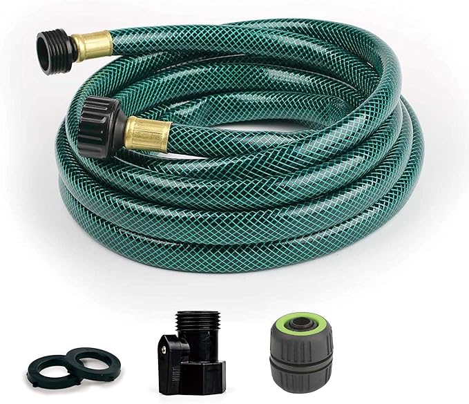 Garden Hose Durable for Patio Cleaner: Heavy Duty 15 FT 1/2 Inch PVC Hose with GHT Fittings for High-Pressure Watering Tasks