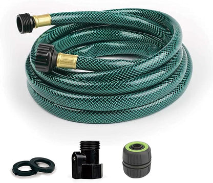 Garden Hose Durable for Patio Cleaner: Heavy Duty 15 FT 1/2 Inch PVC Hose with GHT Fittings for High-Pressure Watering Tasks