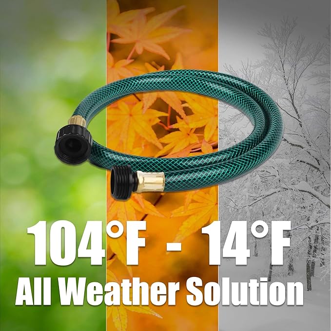 Garden Hose Leakproof for Gardener: 1/2” PVC Water Hoses with GHT Fittings - 4 FT No Kink and Flexible for Outdoor Watering