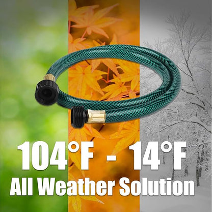 Garden Hose Leakproof for Gardener: 1/2” PVC Water Hoses with GHT Fittings - 4 FT No Kink and Flexible for Outdoor Watering