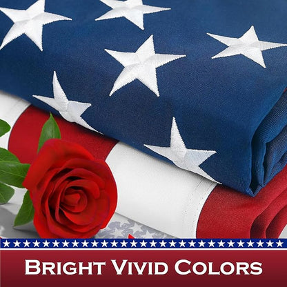 American Flag 3X5 | Heavy Duty American Flags 3x5 |600D Polyester Material USA Flag - Allegiance Flags For Outside 3x5,With Embroidered Stars and Sewn Stripes,Tearproof All-Weather Outdoor Flag.