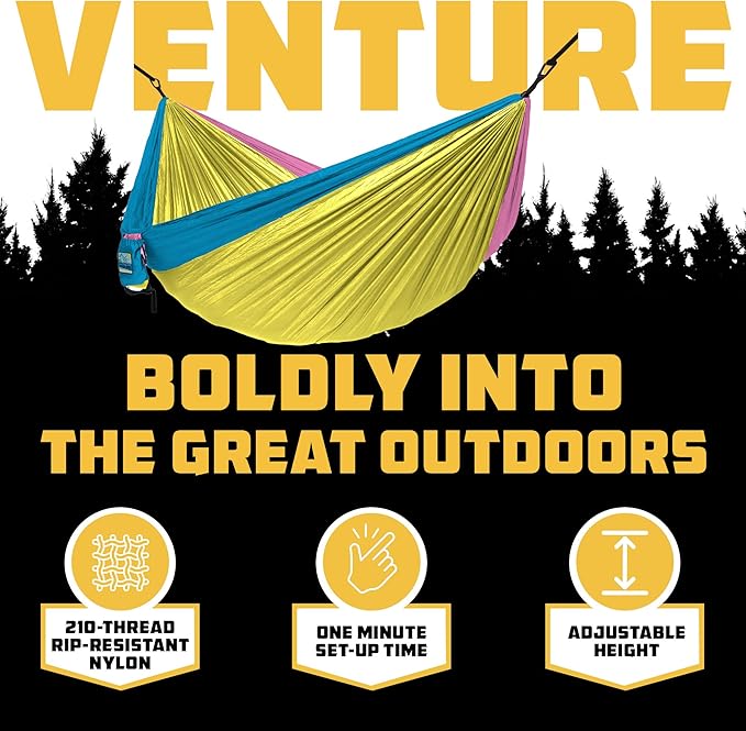 Wise Owl Outfitters Camping Hammock – 500lbs Portable Hammock with Tree Straps - Travel, Backpacking, Hiking, Outdoors Camping Gear - Single or Double